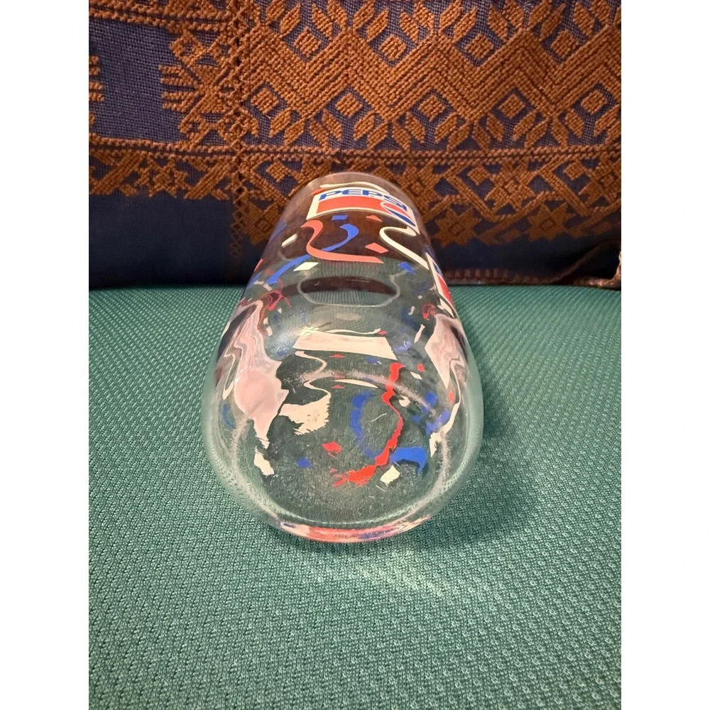 Vintage Pepsi Cola Drinking Glasses Set‎ of 2 Logo and Confetti Graphics Retro